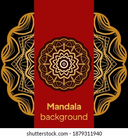 Diseño de fondo mandala de lujo para la cubierta de la tarjeta de invitación a la boda. Ilustración del vector