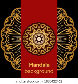 Luxury mandala background design for wedding invitation card cover. Vector illustration