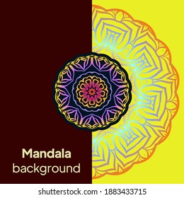 Diseño de fondo mandala de lujo para la cubierta de la tarjeta de invitación a la boda. Ilustración del vector