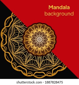 Luxury mandala background design for wedding invitation card cover. Vector illustration