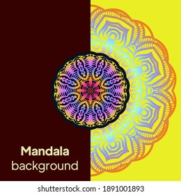 Diseño de fondo mandala de lujo para la cubierta de la tarjeta de invitación a la boda. Ilustración del vector