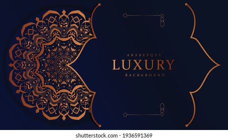 Luxury mandala background with floral ornament pattern, mandala design, Vector mandala template for decoration invitation, cards, wedding, blue and yellow colors, On white background