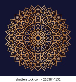 Luxury mandala background with floral ornament pattern. Hand drawn gold mandala design. Vector mandala template for decoration invitation, cards, wedding, logos, cover, brochure, flyer, banner.