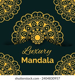 Luxury mandala background with flowers	
