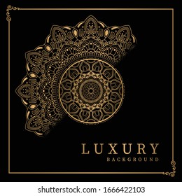Luxury Mandala background in gold color