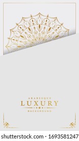 Luxury mandala background  in gold color