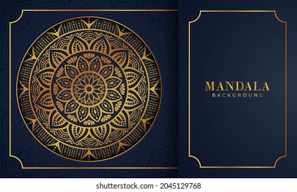 Luxury Mandala Background in Gold Color