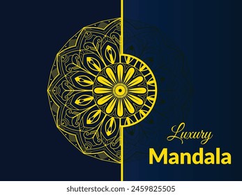 Luxury mandala background  in gold color