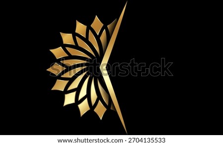 Luxury mandala background with gold frame in arabesque pattern Arabic style, vector illustration black design template with copy space for your text