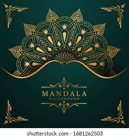 Luxury mandala background with golden arabesque pattern arabic islamic east style. Decorative mandala for print, poster, cover, brochure, flyer, banner