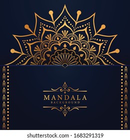 Luxury mandala background with golden arabesque pattern Arabic Islamic east style. Decorative mandala for print, poster, cover, brochure, flyer, banner	
