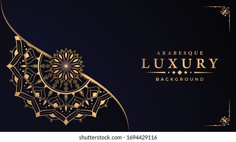 Luxury mandala background with golden arabesque pattern