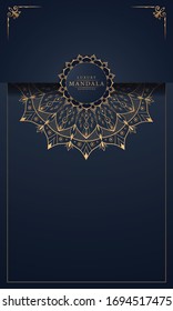 Luxury mandala background with golden arabesque pattern arabic islamic east style for Wedding card, book cover.
