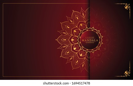 Luxury mandala background with golden arabesque pattern arabic islamic east style for Wedding card, book cover.
