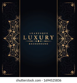 
Luxury mandala background with golden arabesque pattern arabic islamic east style for Wedding card, book cover.