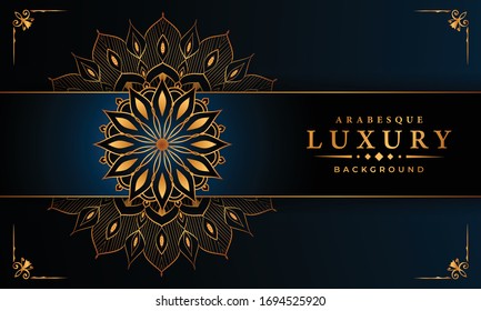 
Luxury mandala background with golden arabesque pattern arabic islamic east style for Wedding card, book cover.