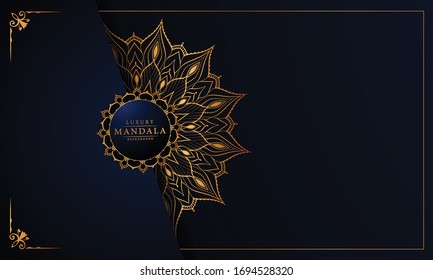 Luxury mandala background with golden arabesque pattern arabic islamic east style for Wedding card, book cover.

