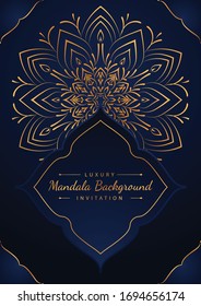 Luxury mandala background with golden arabesque pattern arabic islamic east style