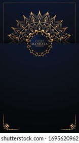 Mandala de lujo con un estilo arabesco dorado estilo arabesco islamico estilo oriental para Bodas, portada de libro.
