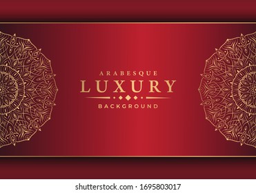 Luxury mandala background with golden arabesque pattern arabic islamic east style for Wedding card, book cover.
