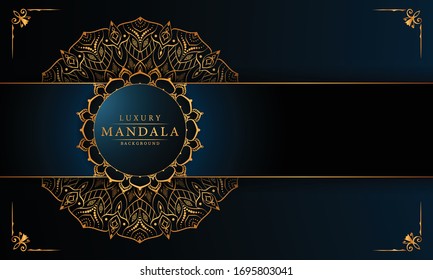 Luxury mandala background with golden arabesque pattern arabic islamic east style for Wedding card, book cover.
