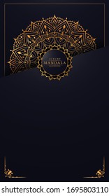 Luxury mandala background with golden arabesque pattern arabic islamic east style for Wedding card, book cover.
