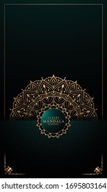 Luxury mandala background with golden arabesque pattern arabic islamic east style for Wedding card, book cover.
