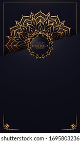 Luxury mandala background with golden arabesque pattern arabic islamic east style for Wedding card, book cover.

