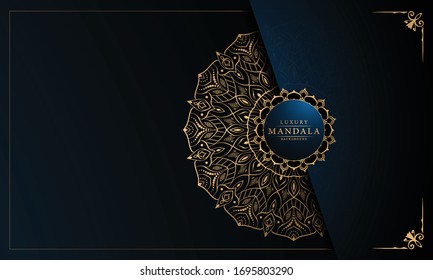 Luxury mandala background with golden arabesque pattern arabic islamic east style for Wedding card, book cover.
