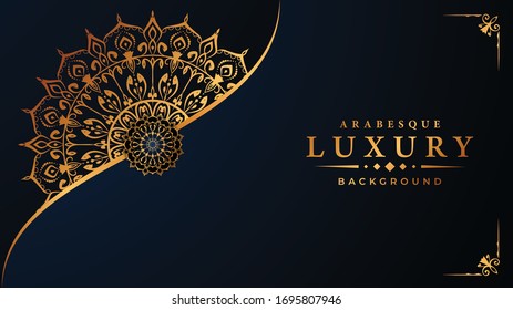 Luxury Mandala Background Golden Arabesque Pattern Stock Illustration ...