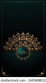 
Luxury mandala background with  golden arabesque pattern arabic islamic east style for Wedding card, book cover.
