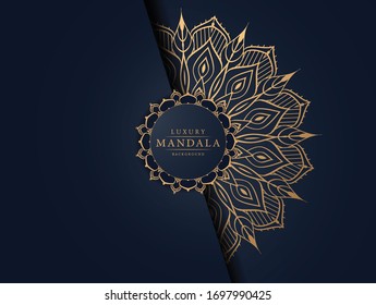 Luxury mandala background with golden arabesque pattern, 
Ornamental Background . Wedding card, Cover.
