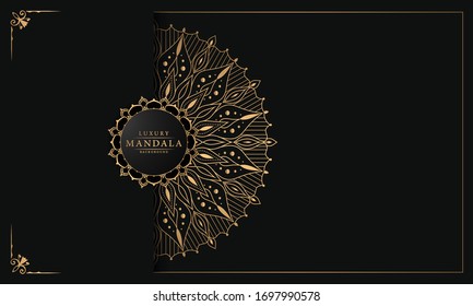 Luxury mandala background with golden arabesque pattern, 
Ornamental Background . Wedding card, Cover.