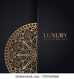 Luxury mandala background with golden arabesque pattern with floral circle ornament elegant user for invitation wedding card , invite , backdrop cover banner illustration vector design.