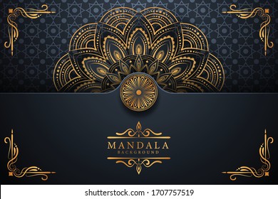 Luxury mandala background with golden arabesque pattern Arabic Islamic east style. Ramadan Style Decorative mandala. Mandala for print, poster, cover, brochure, flyer, banner	
