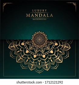 Luxury mandala background with golden arabesque pattern arabic 
islamic east style.decorative mandala 
