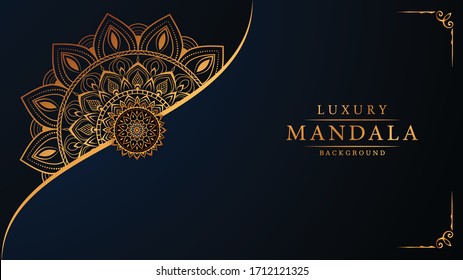 Luxury mandala background with golden arabesque pattern arabic 
islamic east style.decorative mandala 