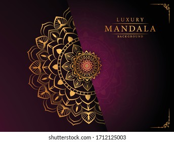 Luxury mandala background with golden arabesque pattern arabic 
islamic east style.decorative mandala for print, poster, cover, 
brochure, flyer, banner.