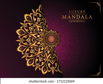Luxury mandala background with golden arabesque pattern arabic 
islamic east style.decorative mandala for print, poster, cover, 
brochure, flyer, banner.