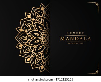 Luxury mandala background with golden arabesque pattern arabic 
islamic east style.decorative mandala for print, poster, cover, 
brochure, flyer, banner.