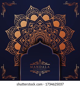 Luxury mandala background with golden arabesque pattern Arabic Islamic east style. Ramadan Style Decorative mandala. Mandala for print, poster, cover, brochure, flyer, banner
