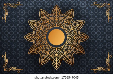 Luxury mandala background with golden arabesque pattern Arabic Islamic east style. Ramadan Style Decorative mandala. Mandala for print, poster, cover, brochure, flyer, banner