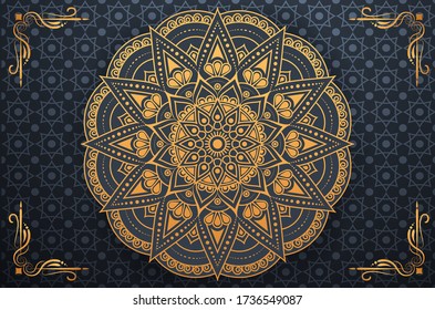 Luxury mandala background with golden arabesque pattern Arabic Islamic east style. Ramadan Style Decorative mandala. Mandala for print, poster, cover, brochure, flyer, banner