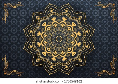 Luxury mandala background with golden arabesque pattern Arabic Islamic east style. Ramadan Style Decorative mandala. Mandala for print, poster, cover, brochure, flyer, banner