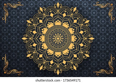 Luxury mandala background with golden arabesque pattern Arabic Islamic east style. Ramadan Style Decorative mandala. Mandala for print, poster, cover, brochure, flyer, banner