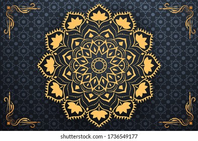 Luxury mandala background with golden arabesque pattern Arabic Islamic east style. Ramadan Style Decorative mandala. Mandala for print, poster, cover, brochure, flyer, banner