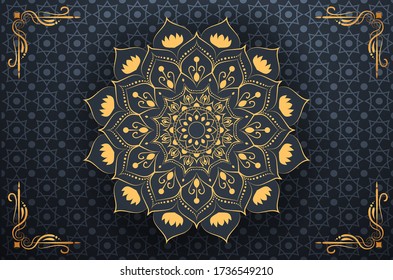 Luxury mandala background with golden arabesque pattern Arabic Islamic east style. Ramadan Style Decorative mandala. Mandala for print, poster, cover, brochure, flyer, banner