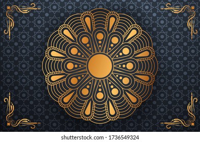 Luxury mandala background with golden arabesque pattern Arabic Islamic east style. Ramadan Style Decorative mandala. Mandala for print, poster, cover, brochure, flyer, banner