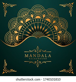 Luxury mandala background with golden arabesque pattern Arabic Islamic east style. Ramadan Style Decorative mandala. Mandala for print, poster, cover, brochure, flyer, banner

