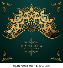 Luxury mandala background with golden arabesque pattern Arabic Islamic east style. Ramadan Style Decorative mandala. Mandala for print, poster, cover, brochure, flyer, banner
